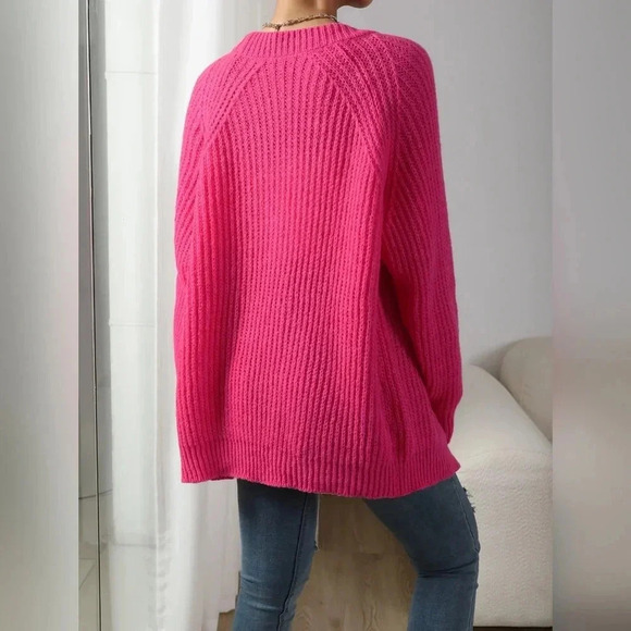 Ribbed Knit Raglan Sleeve Duster Cardigan - Picture 5 of 6